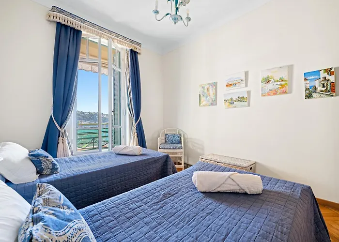 4 Pieces Vue Mer, 6 Pers, Balcon, Wifi, Garage * Villefranche-sur-Mer